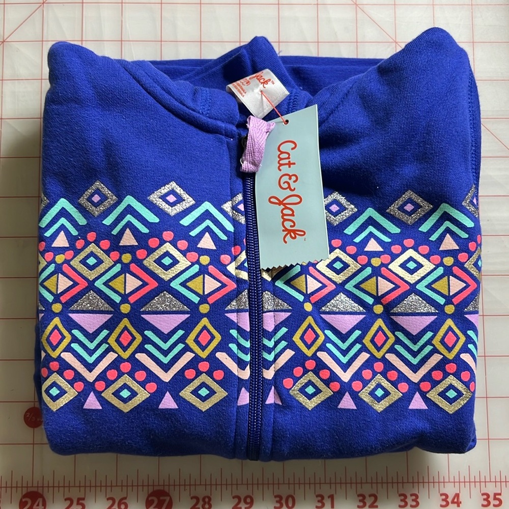 Cat & Jack Girls blue diamond Sweatshirt Hoodie